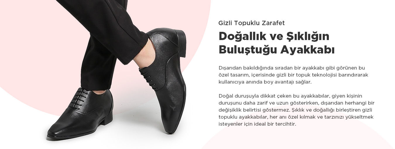 Gizli Topuk Erkek Ayakkabı