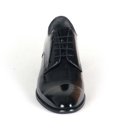 Klasik Gizli Topuklu Siyah Hakiki Deri Boy Uzatan Ayakkabı 3