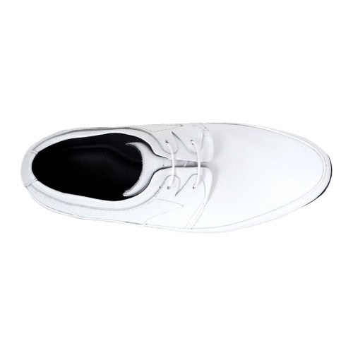 Klasik Gizli Topuklu Beyaz Hakiki Deri Boy Uzatan Ayakkabı 2