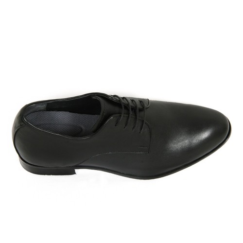 Klasik Gizli Topuklu Siyah Hakiki Deri Boy Uzatan Ayakkabı 2